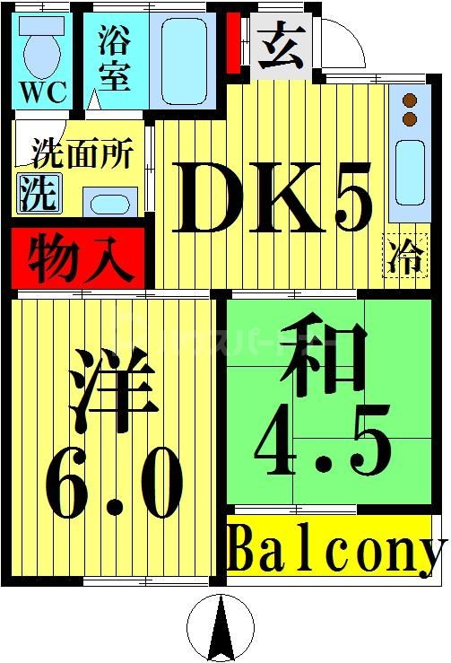 船橋市西船のアパートの間取り