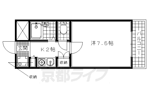 ウエストヒルズ同志社前I号館 女子学生専用の間取り写真