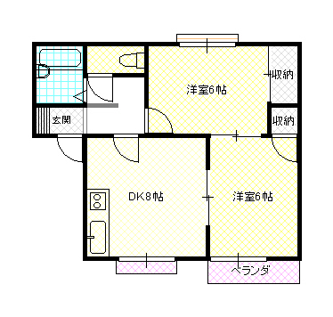 静岡市駿河区西島のアパートの間取り