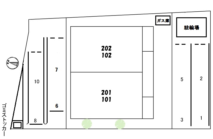 駐車場　２台分で3300円/月