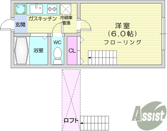 仙台市青葉区国見のアパートの間取り