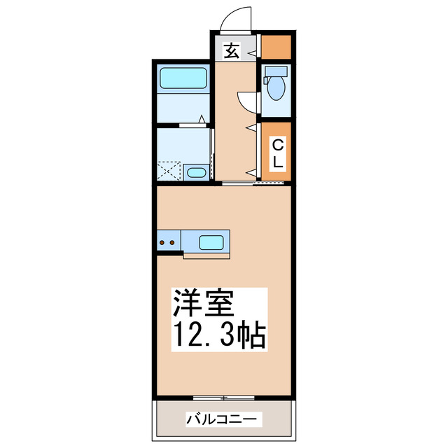 熊本市中央区西子飼町のマンションの間取り
