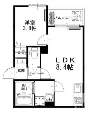 堺市東区南野田のアパートの間取り