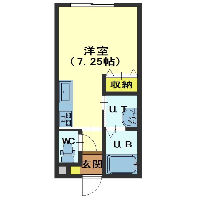 函館市田家町のアパートの間取り