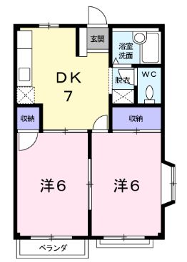 福山市神辺町のアパートの間取り