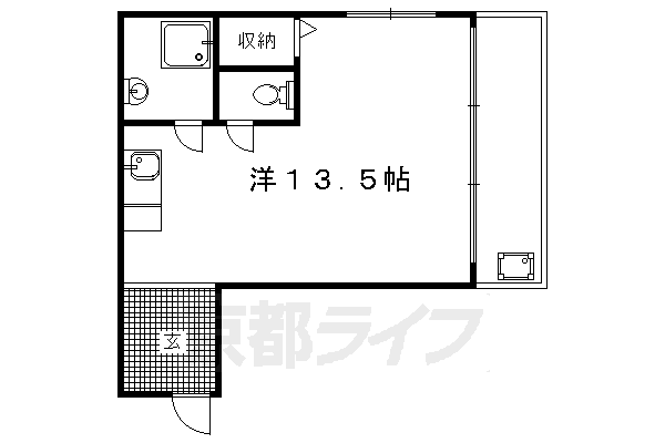 京都市右京区西京極南大入町のマンションの間取り