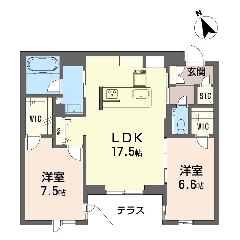 リラグラッド　ヴィラ　南八幡の間取り