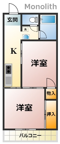 岸和田市大町のマンションの間取り