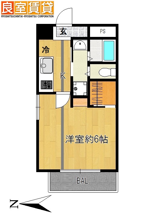 名古屋市熱田区旗屋のマンションの間取り