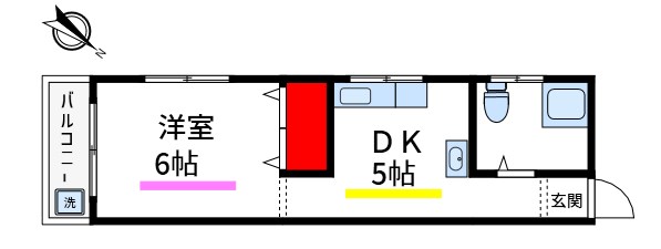 台東区浅草のマンションの間取り