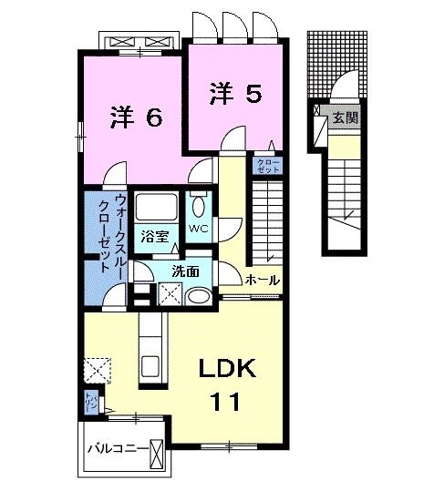 豊川市御油町のアパートの間取り