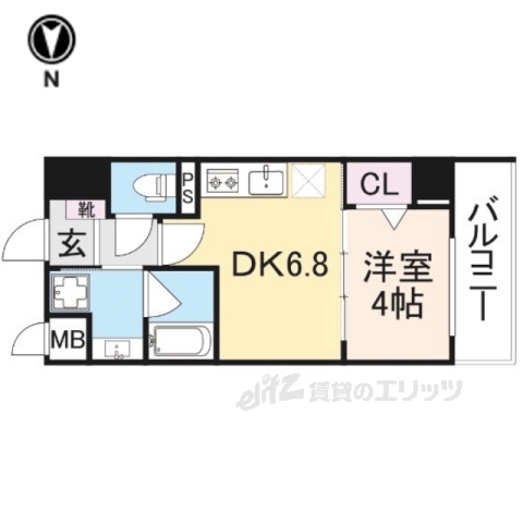 奈良市三条宮前町のマンションの間取り