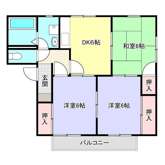 豊橋市牟呂外神町のアパートの間取り