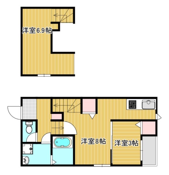 小郡市小板井のアパートの間取り