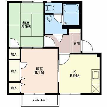 四日市市阿倉川町のアパートの間取り