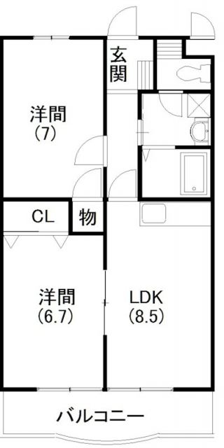 磐田市見付のマンションの間取り