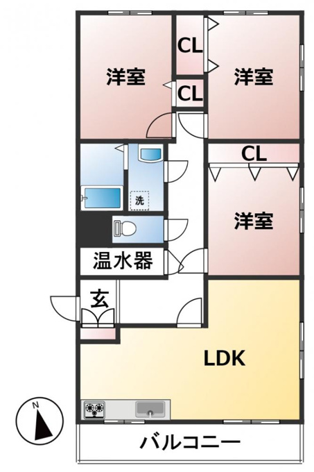 福岡市南区高宮のマンションの間取り