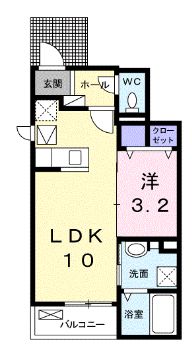 高松市木太町のアパートの間取り