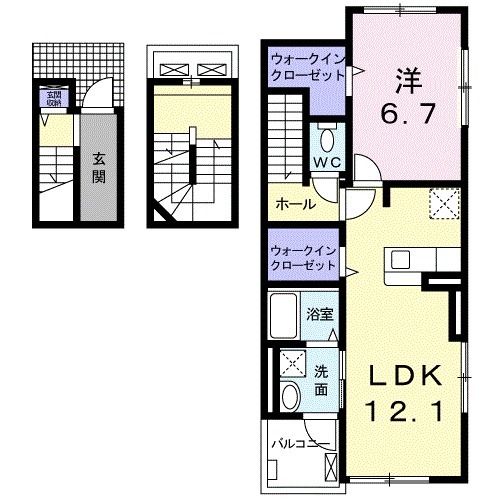 広島市安佐北区深川のアパートの間取り