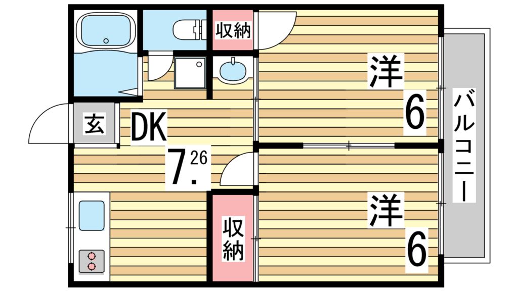 神戸市垂水区美山台のアパートの間取り