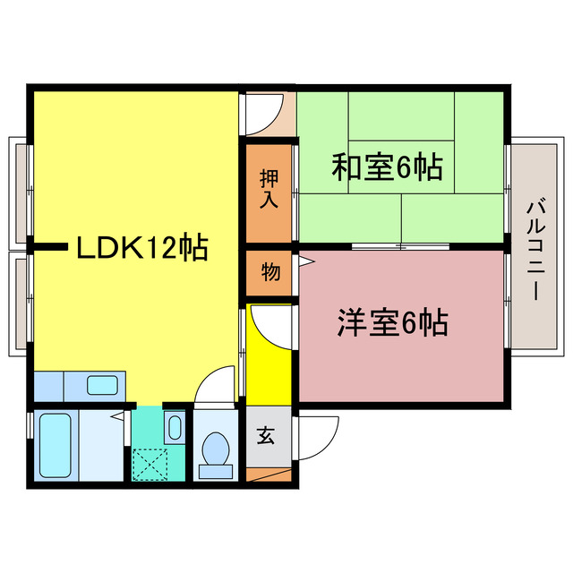 大津市南志賀のアパートの間取り