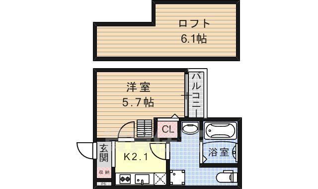 京都市伏見区桃山町大津町のアパートの間取り