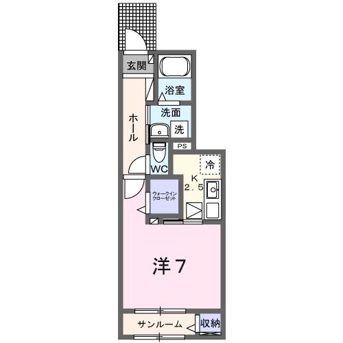 龍ケ崎市若柴町のアパートの間取り