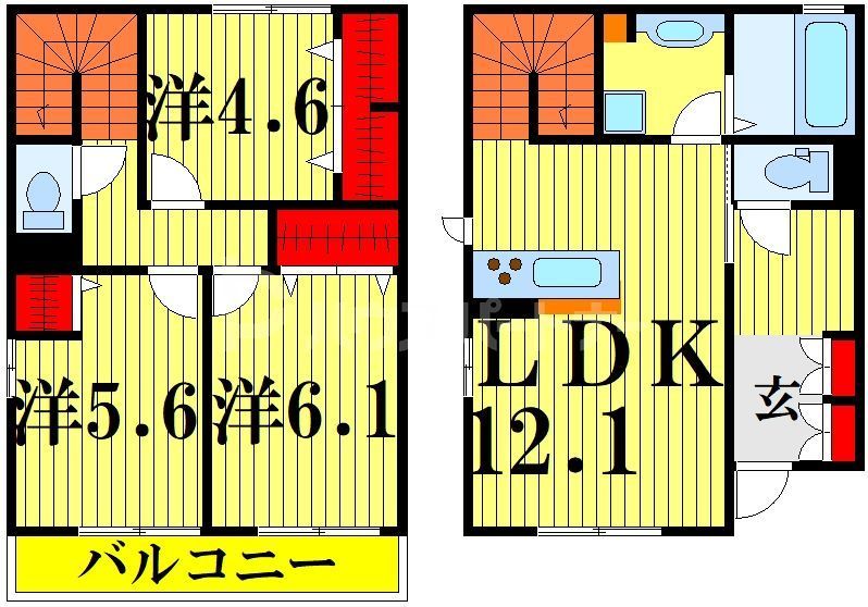 足立区扇のアパートの間取り