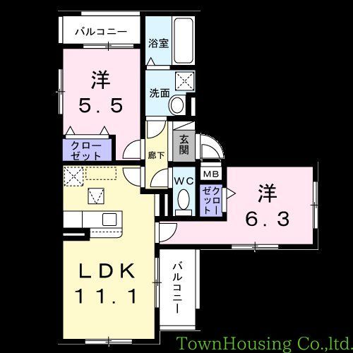 品川区東大井のアパートの間取り