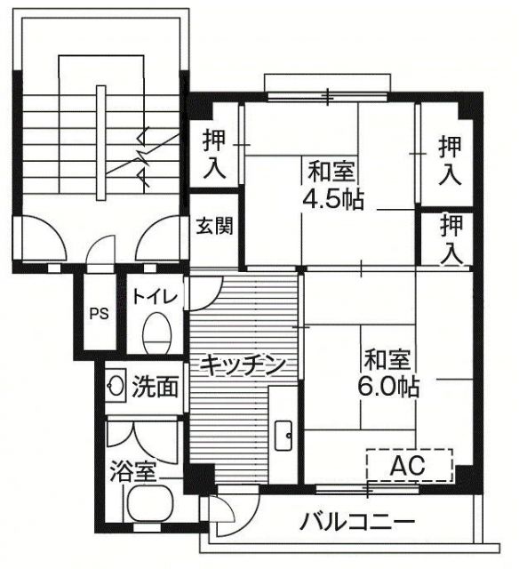 ビレッジハウス小山2号棟の間取り