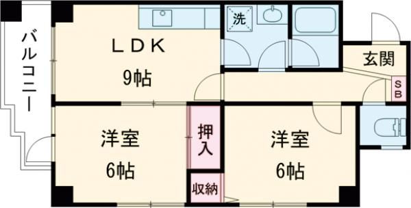 京都市右京区西京極西大丸町のマンションの間取り