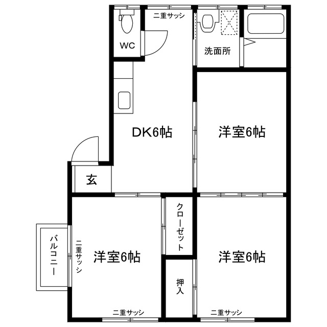 グランデージＬＵＮＡの間取り