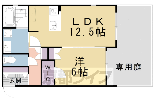 京都市北区大宮西小野堀町のマンションの間取り