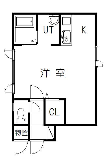 旭川市東二条のアパートの間取り