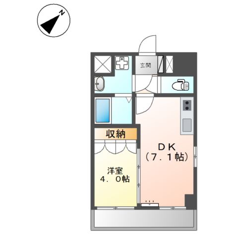 大分市大道町のマンションの間取り