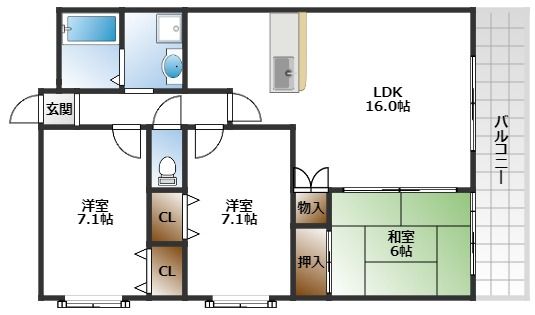 桜塚マンションの間取り