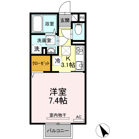 カレッジタウン　Ｃ・Ｄ棟　Ｃ棟の間取り