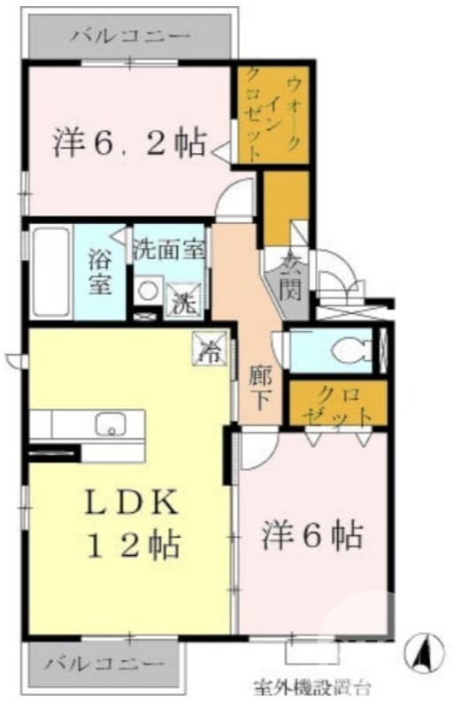 【堺市北区金岡町のアパートの間取り】