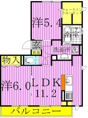 ヴィラージュ　A付近の間取り