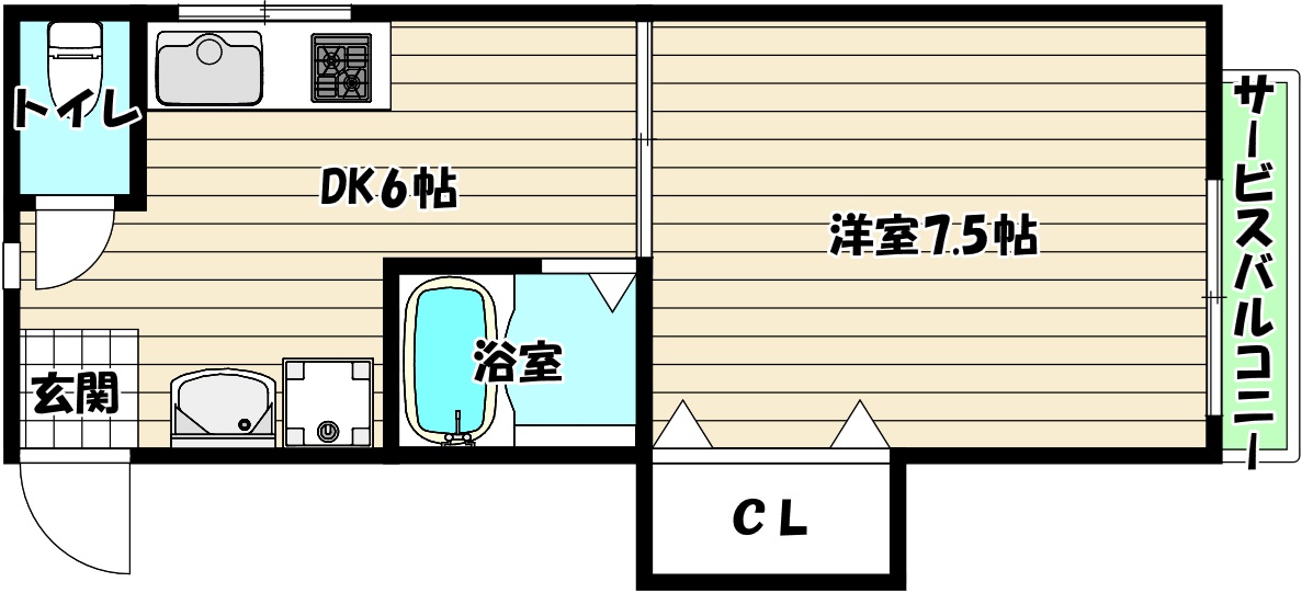 豊中市三国のマンションの間取り