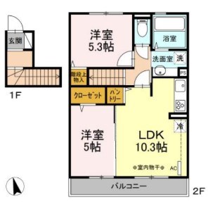 大和市福田のアパートの間取り