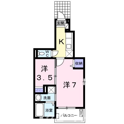 善通寺市上吉田町のアパートの間取り