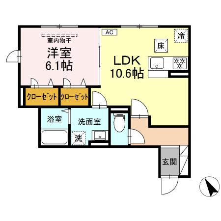 横浜市保土ケ谷区仏向町のアパートの間取り