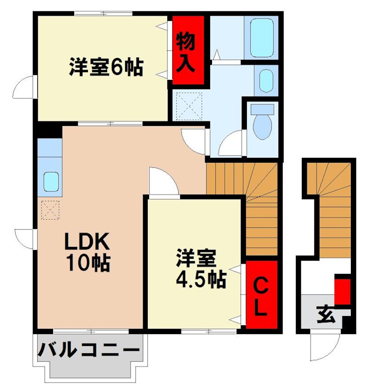 筑紫野市原田のアパートの間取り