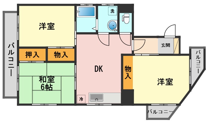 江戸川区大杉のマンションの間取り