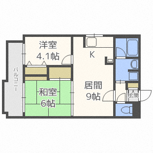 札幌市中央区宮の森二条のマンションの間取り