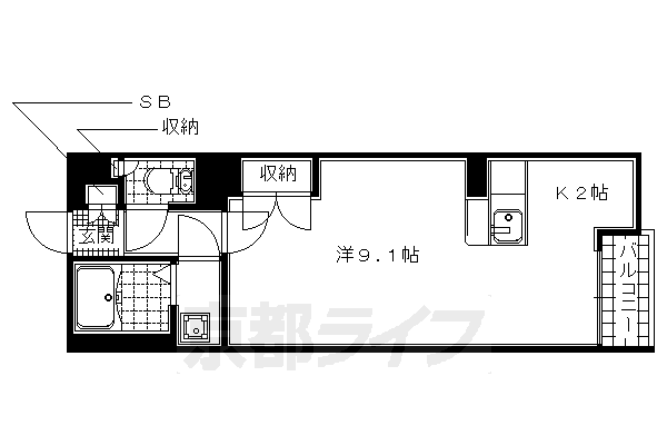 【宇治市広野町のアパートの間取り】