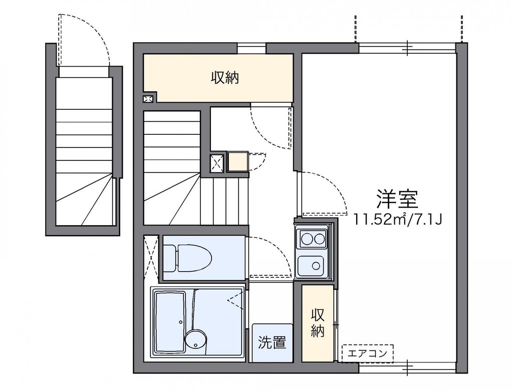 鎌ケ谷市中央のアパートの間取り