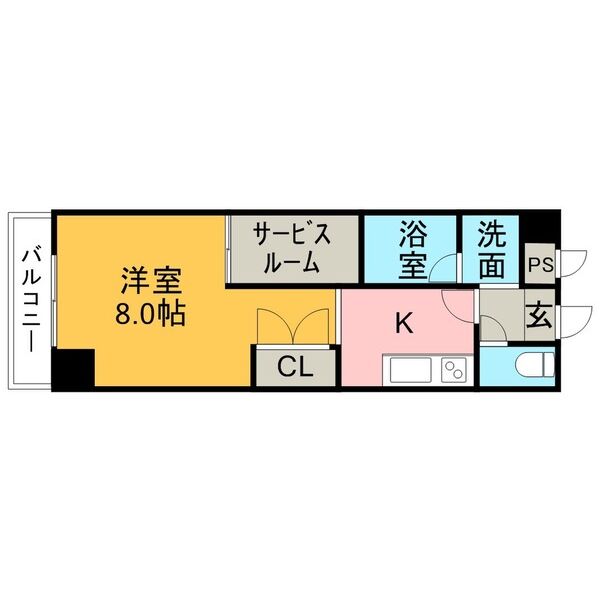 名鉄小牧線 小牧駅 徒歩5分 12階建 築26年の間取り写真