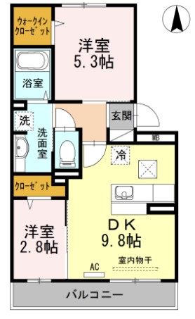 西鉄天神大牟田線 宮の陣駅 徒歩3分 3階建 築11年の間取り写真